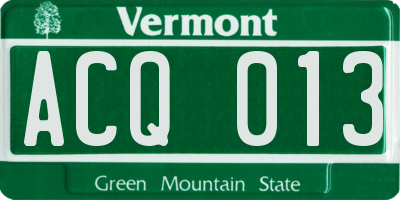 VT license plate ACQ013