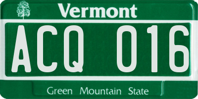 VT license plate ACQ016