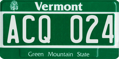 VT license plate ACQ024