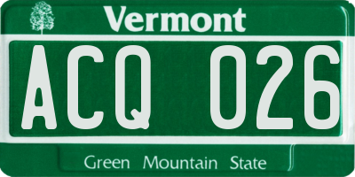 VT license plate ACQ026