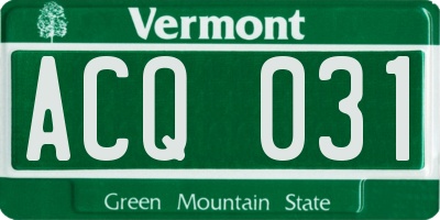 VT license plate ACQ031