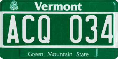 VT license plate ACQ034