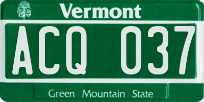 VT license plate ACQ037