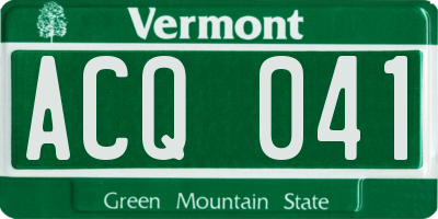 VT license plate ACQ041