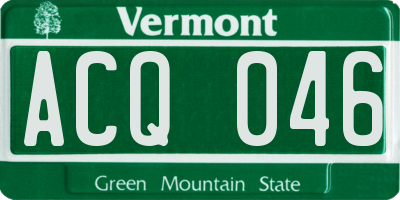 VT license plate ACQ046