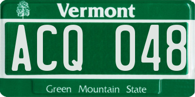 VT license plate ACQ048