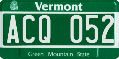 VT license plate ACQ052