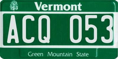 VT license plate ACQ053