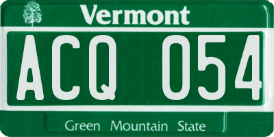 VT license plate ACQ054