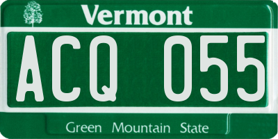 VT license plate ACQ055