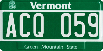 VT license plate ACQ059