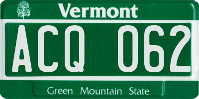 VT license plate ACQ062