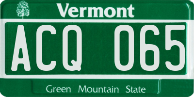 VT license plate ACQ065