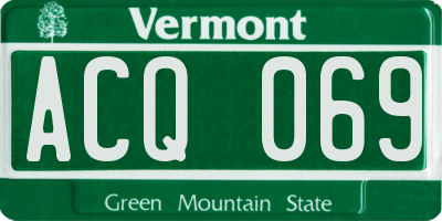 VT license plate ACQ069