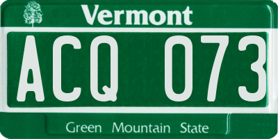 VT license plate ACQ073