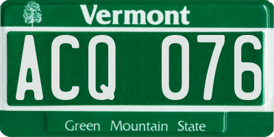 VT license plate ACQ076