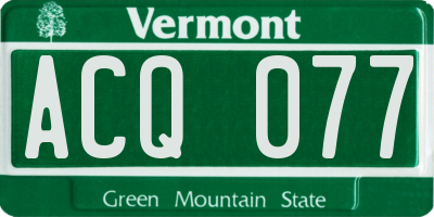 VT license plate ACQ077
