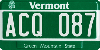 VT license plate ACQ087