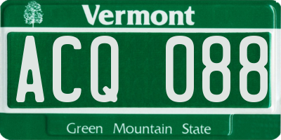 VT license plate ACQ088