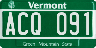 VT license plate ACQ091