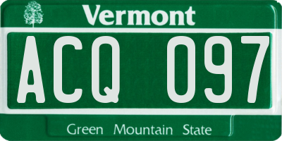 VT license plate ACQ097