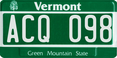 VT license plate ACQ098