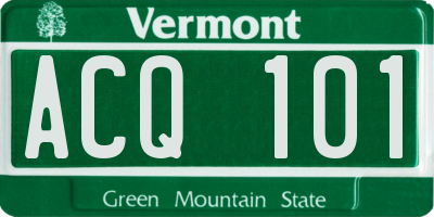 VT license plate ACQ101