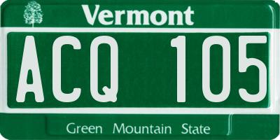 VT license plate ACQ105