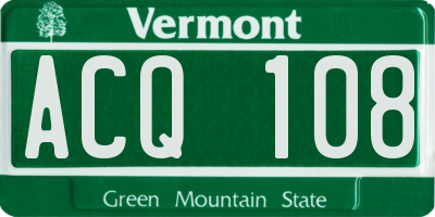 VT license plate ACQ108