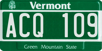 VT license plate ACQ109