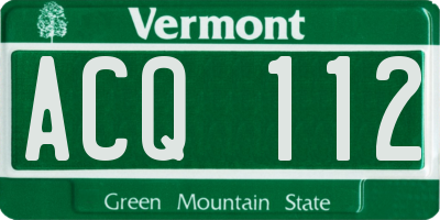 VT license plate ACQ112