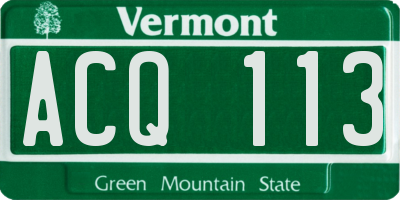VT license plate ACQ113