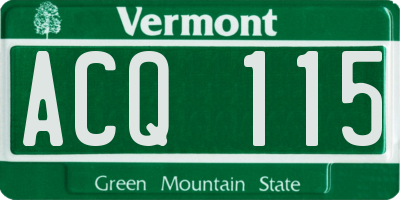 VT license plate ACQ115