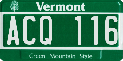 VT license plate ACQ116