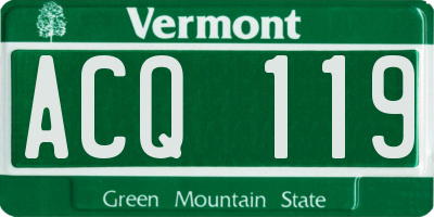 VT license plate ACQ119