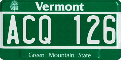 VT license plate ACQ126