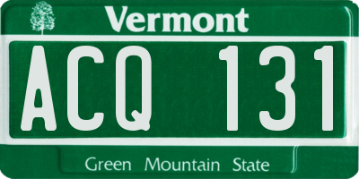 VT license plate ACQ131