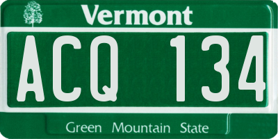 VT license plate ACQ134