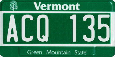 VT license plate ACQ135