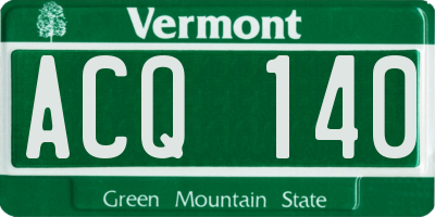 VT license plate ACQ140