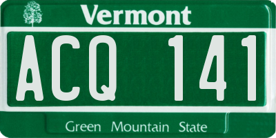 VT license plate ACQ141