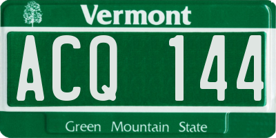 VT license plate ACQ144