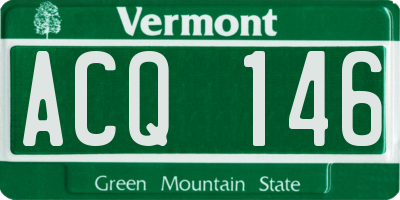 VT license plate ACQ146