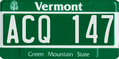 VT license plate ACQ147