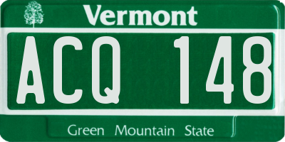 VT license plate ACQ148