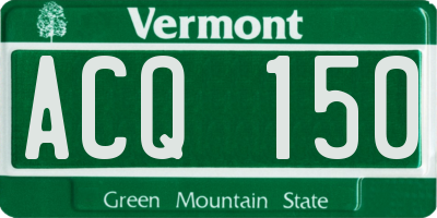 VT license plate ACQ150