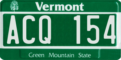 VT license plate ACQ154
