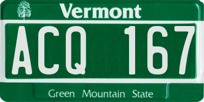 VT license plate ACQ167