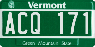VT license plate ACQ171