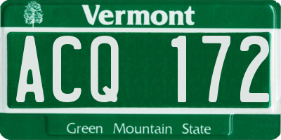 VT license plate ACQ172